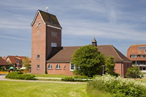 Protestant Island Church, Baltrum, East Frisian Islands, East Frisia, Lower Saxony, Germany Protestant Island Church, Baltrum, East Frisian Islands, East Frisia, Lower Saxony, Germany
