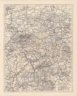 Prussian provinces, lithograph, published in 1878 Prussian provinces, lithograph, published in 1878