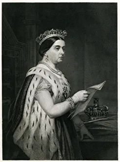 Queen Victoria Engraving From 1873 Queen Victoria Engraving From 1873