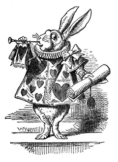 Rabbit with a scroll Alice in Wonderland 1897 available as Framed Prints,  Photos, Wall Art and Photo Gifts