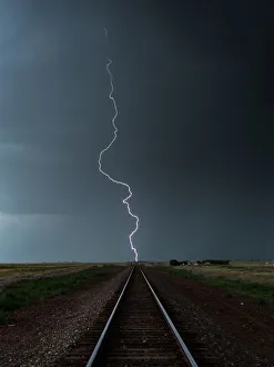 Railroad Lightning Bolt. McClave, Colorado, USA Railroad Lightning Bolt. McClave, Colorado, USA