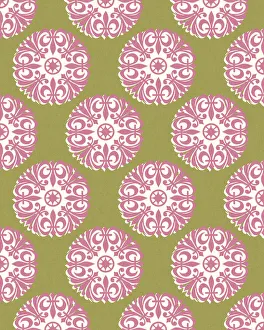 Red Fleur De Lis Pattern on Green Background Red Fleur De Lis Pattern on Green Background