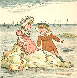 Regency style children on a summer holiday by the sea Regency style children on a summer holiday by the sea