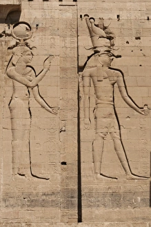 Relief of Isis and her son Horus at Temple of Isis in Philae Relief of Isis and her son Horus at Temple of Isis in Philae