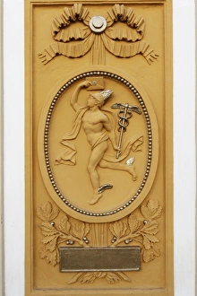 Relief on the outer wall, Alte Post old post office, Melk, Wachau, Mostviertel district Relief on the outer wall, Alte Post old post office, Melk, Wachau, Mostviertel district
