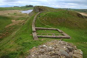 The remains of Milecastle 39, near Steel Rigg, Hadrians wall, England The remains of Milecastle 39, near Steel Rigg, Hadrians wall, England