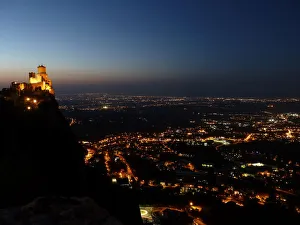 Republic of San Marino at dusk with sunset colors Republic of San Marino at dusk with sunset colors