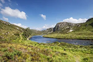 The rich in fish Laxford river is fed by Loch Stack and flows into Loch Laxford, Sutherland The rich in fish Laxford river is fed by Loch Stack and flows into Loch Laxford, Sutherland