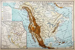 Maps Gallery: River and mountains map of North America