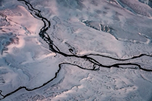 Aerial Views Gallery: River path in canyon, Iceland