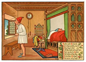 'Robin and Richard were two pretty men' - Victorian nursery rhyme illustration 'Robin and Richard were two pretty men' - Victorian nursery rhyme illustration