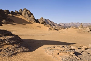 Rock formations in the Libyan Desert, Akakus Mountains, Libya, North Africa, Africa Rock formations in the Libyan Desert, Akakus Mountains, Libya, North Africa, Africa