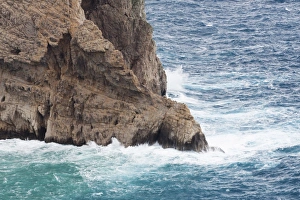 Rocky cliff with strong waves at the Cap de Formentor, Port de PollenAA§a, Majorca Rocky cliff with strong waves at the Cap de Formentor, Port de PollenAA§a, Majorca