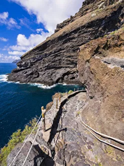 Rocky coastline on the Camino del Poris, route to Pirates Cove, Tijarafe, La Palma Rocky coastline on the Camino del Poris, route to Pirates Cove, Tijarafe, La Palma