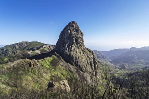 Roque de Agando rock in the Garajonay National Park, La Gomera, Canary Islands, Spain Roque de Agando rock in the Garajonay National Park, La Gomera, Canary Islands, Spain