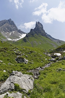 Rote Wand Mountain and Rothorn Mountain, Upper Laguz Alps, Grosses Walsertal Biosphere Park, Vorarlberg, Austria Rote Wand Mountain and Rothorn Mountain, Upper Laguz Alps, Grosses Walsertal Biosphere Park, Vorarlberg, Austria