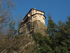 <b class=qtipBold><figcaption>Roussanou Nunnery at Meteora, Greece</figcaption></b><br>View of the Roussanou Monastery (Nunnery) at Meteora in Central Greece, Thessaly region near the small villages of Kastraki and Kalambaka. Perched on a smoothly eroded huge granite boulder, it is dedicated to St. Barbara.<br><em>© Federica Grassi</em> Roussanou Nunnery at Meteora, Greece