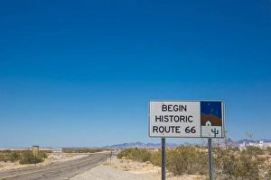 Route 66, sign, Mohave Valley, Arizona, United States Route 66, sign, Mohave Valley, Arizona, United States