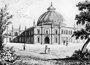 <b class=qtipBold><figcaption>Royal Pavilion</figcaption></b><br>circa 1820: The oriental facade of the Royal Pavilion at Brighton, built by Henry Holland and John Nash for King George IV, then Prince of Wales. (Photo by Hulton Archive/Getty Images) Royal Pavilion