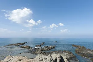 Rugged coastline, rugged limestone cliffs, Triopetra, Agios Pavlos, Crete, Libyan Sea Rugged coastline, rugged limestone cliffs, Triopetra, Agios Pavlos, Crete, Libyan Sea