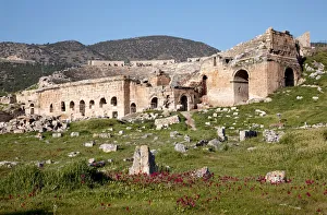 Ruins of the ancient theater at Hierapolis, world cultural heritage, Turkey Ruins of the ancient theater at Hierapolis, world cultural heritage, Turkey