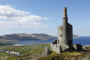 Ruins of the engine room of a copper mine, Allihies, Slieve Miskish Mountains, Beara Peninsula, County Cork, Ireland Ruins of the engine room of a copper mine, Allihies, Slieve Miskish Mountains, Beara Peninsula, County Cork, Ireland