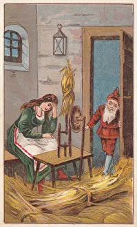 Rumpelstiltzkin, fairy tale by the Brothers Grimm, lithograph, published c.1880 Rumpelstiltzkin, fairy tale by the Brothers Grimm, lithograph, published c.1880