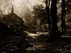 <b class=qtipBold><figcaption>Rural Glade</figcaption></b><br>An albumen print of a man tending his cottage garden in an idyllic wooded glade. Original Artwork: From a series 'Views Around Whitby And Eskdale, North Yorkshire'. (Photo by Frank Meadow Sutcliffe/Getty Images) Rural Glade