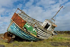 Related Images Gallery: Rusting, decaying old fishing boat, Reykjanesskagi, Southern Peninsula or Reykjanes, Iceland