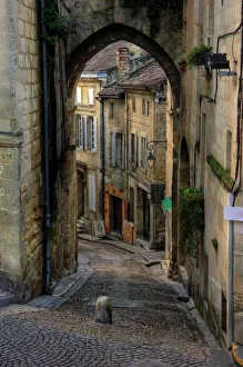 Saint Emilion village old cobbled narrow street Saint Emilion village old cobbled narrow street