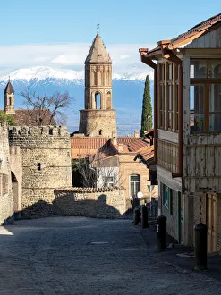 Saint George bell tower in Sighnaghi old town, Caucasus mountains, Georgia Saint George bell tower in Sighnaghi old town, Caucasus mountains, Georgia