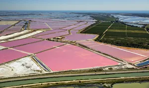 Salines, Aigues-Mortes, Camargue, Languedoc-Roussillon, France Salines, Aigues-Mortes, Camargue, Languedoc-Roussillon, France