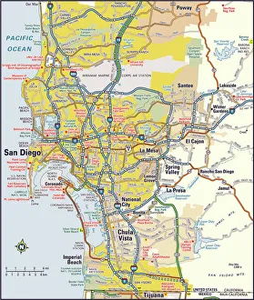 <b class=qtipBold><figcaption>San Diego, California area map</figcaption></b><br>2012 edition San Diego, California area map