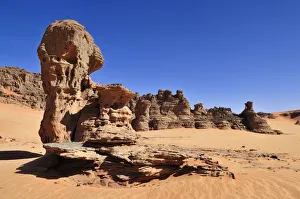 Sandstone rock formation near Tin Merzouga, Tadrart, Tassili nAjjer National Park, Unesco World Heritage Site, Algeria Sandstone rock formation near Tin Merzouga, Tadrart, Tassili nAjjer National Park, Unesco World Heritage Site, Algeria