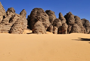 Sandstone rock formation at Tikobaouine, Tassili n'Ajjer National Park, Unesco World Heritage Site, Wilaya Illizi Sandstone rock formation at Tikobaouine, Tassili n'Ajjer National Park, Unesco World Heritage Site, Wilaya Illizi