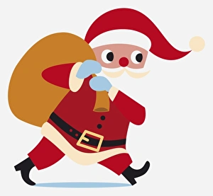 Santa Claus Gallery: Santa Claus hand puppet carrying a sack