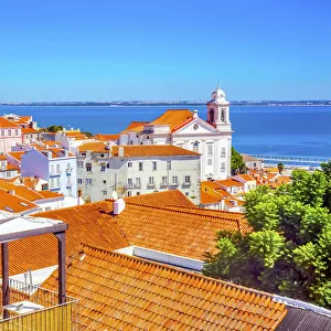 Sao de Vincente de Fora Monastery and Church Portas do Sol at Alfama, Lisbon, Portugal Sao de Vincente de Fora Monastery and Church Portas do Sol at Alfama, Lisbon, Portugal
