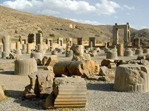Scattered ruins of ancient Persepolis palace - Iran Scattered ruins of ancient Persepolis palace - Iran