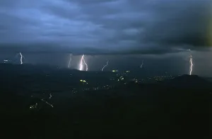 Scenic View of Lightning Striking the Escarpment Scenic View of Lightning Striking the Escarpment