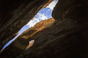 Scenic view looking straight up from Wolfberg Cracks, Cederberg Wilderness Area, Western Cape Province, South Africa Scenic view looking straight up from Wolfberg Cracks, Cederberg Wilderness Area, Western Cape Province, South Africa