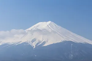 Scenic view of Mount Fuji against clear blue sky Scenic view of Mount Fuji against clear blue sky