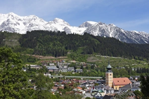 Schladming with the Dachstein massif, Ennstal valley, Upper Styria, Stryria, Austria Schladming with the Dachstein massif, Ennstal valley, Upper Styria, Stryria, Austria