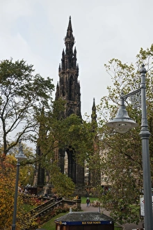 Scott Monument between the trees, Edinburgh, United Kingdom Scott Monument between the trees, Edinburgh, United Kingdom