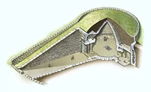 Images Dated 25th July 2002: Sectioned view of Treasury of Atreus at Mycenae, Greece