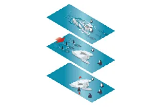 Sequence of digital illustrations showing Killer Whales (Orcinus orca Sequence of digital illustrations showing Killer Whales (Orcinus orca