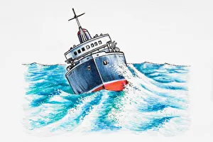 Images Dated 7th February 2008: Ship in rough sea
