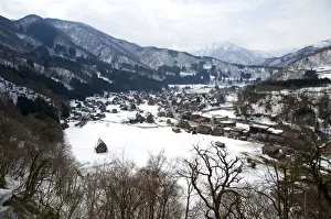 Shirakawa-go Ogimachi village nestled within the Hida Mountain range Shirakawa-go Ogimachi village nestled within the Hida Mountain range