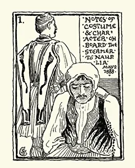 Sketch of Greek men, 19th Century, Walter Crane Sketch of Greek men, 19th Century, Walter Crane