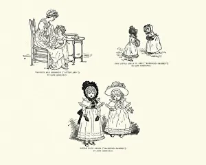 Sketches of Little girls by Kate Greensway, 19th Century Sketches of Little girls by Kate Greensway, 19th Century