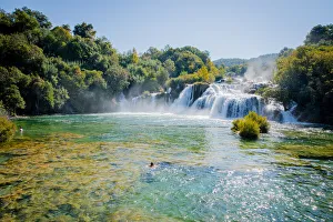 The Skradinski Buk Waterfall, Croatia on a Summers Day The Skradinski Buk Waterfall, Croatia on a Summers Day
